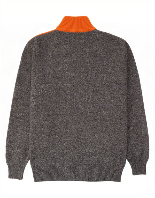 Sangiorgio Mens Zip Neck Jumper Sweater Medium Multicoloured Argyle/Diamond