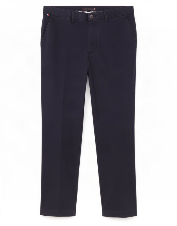 Tommy Hilfiger Mens Straight Chino Trousers W34 L30 Navy Blue Cotton
