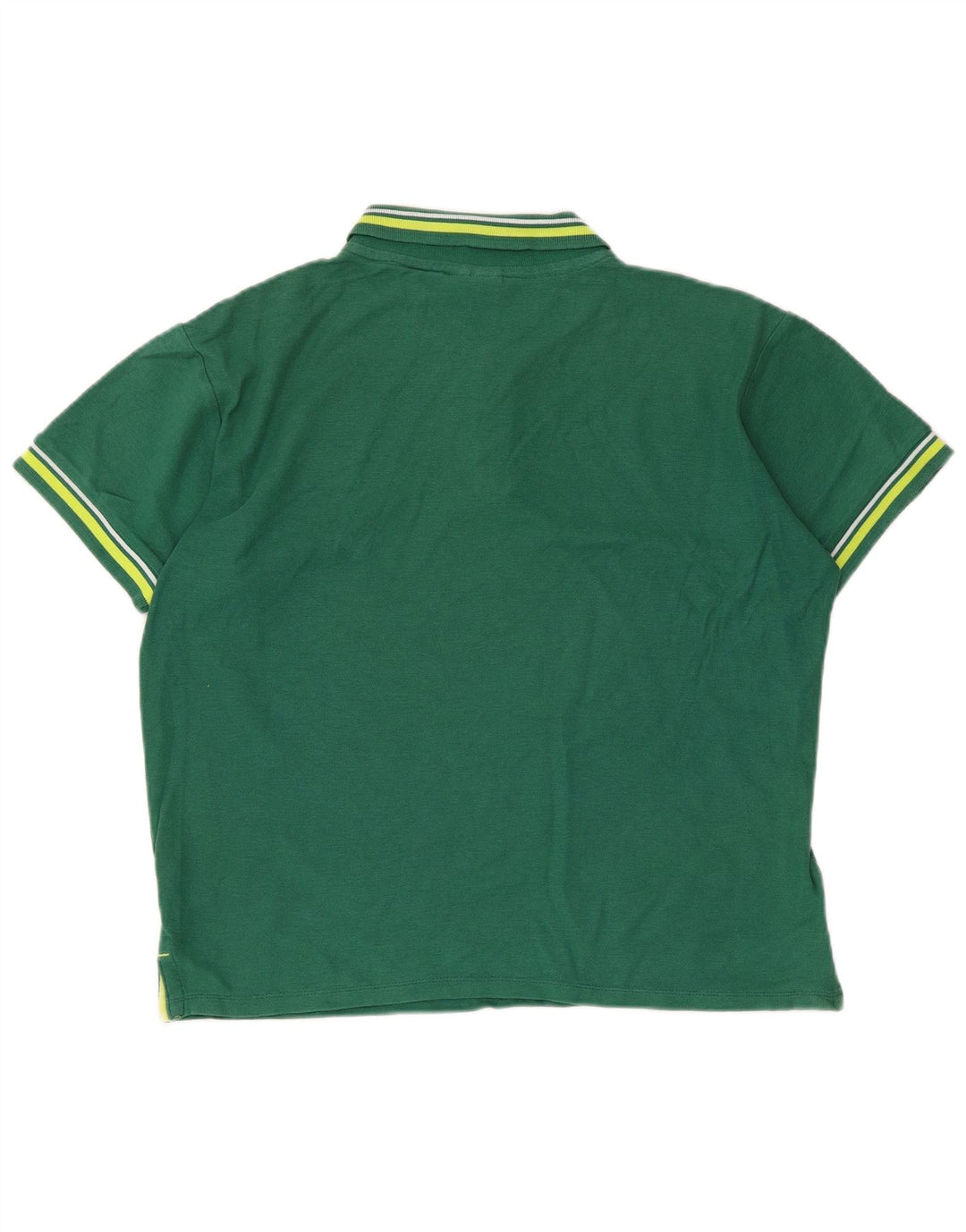 Umbro Mens Polo Shirt Medium Green Striped Cotton