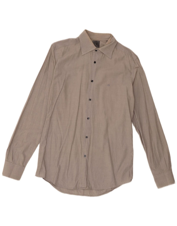 Calvin Klein Mens Shirt Medium Grey Cotton