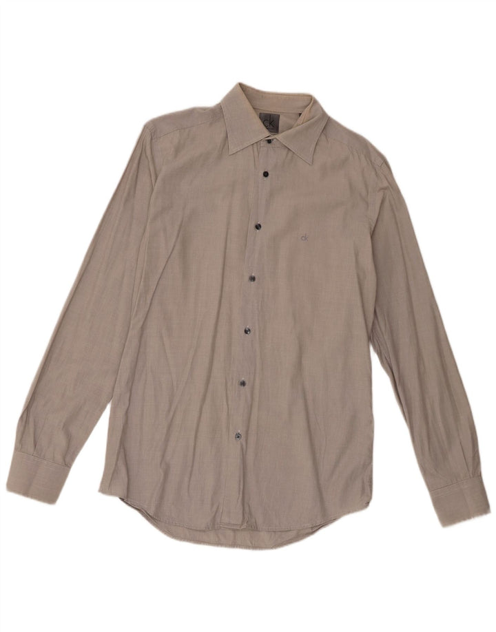 Calvin Klein Mens Shirt Medium Grey Cotton