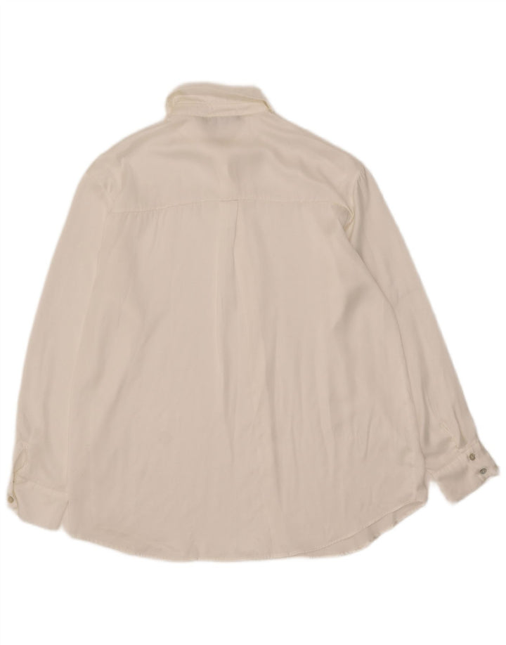 Zara Womens Shirt Blouse UK 14 Medium White Silk