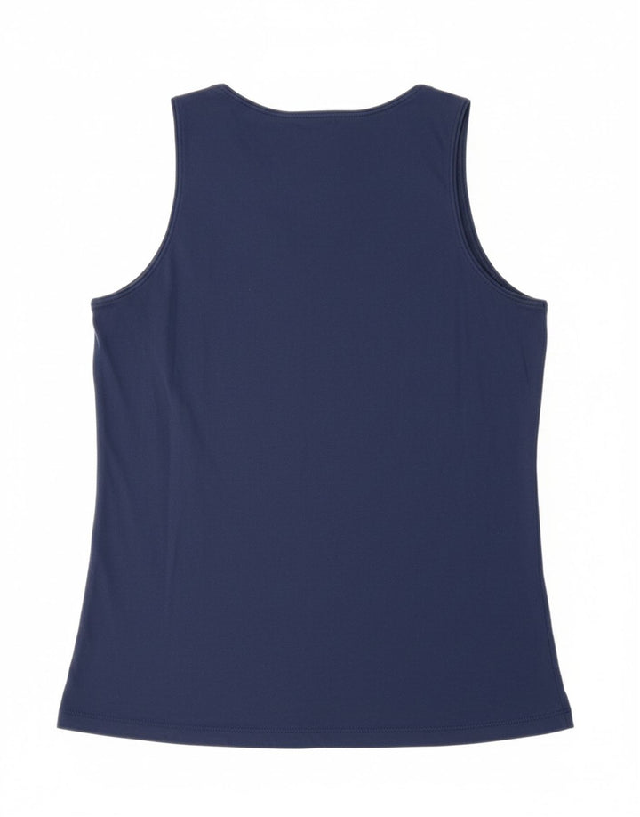 LOTTO Womens Vest Top UK 16 Large Navy Blue Cotton Vintage Lotto and Second-Hand Lotto from Messina Hembry 