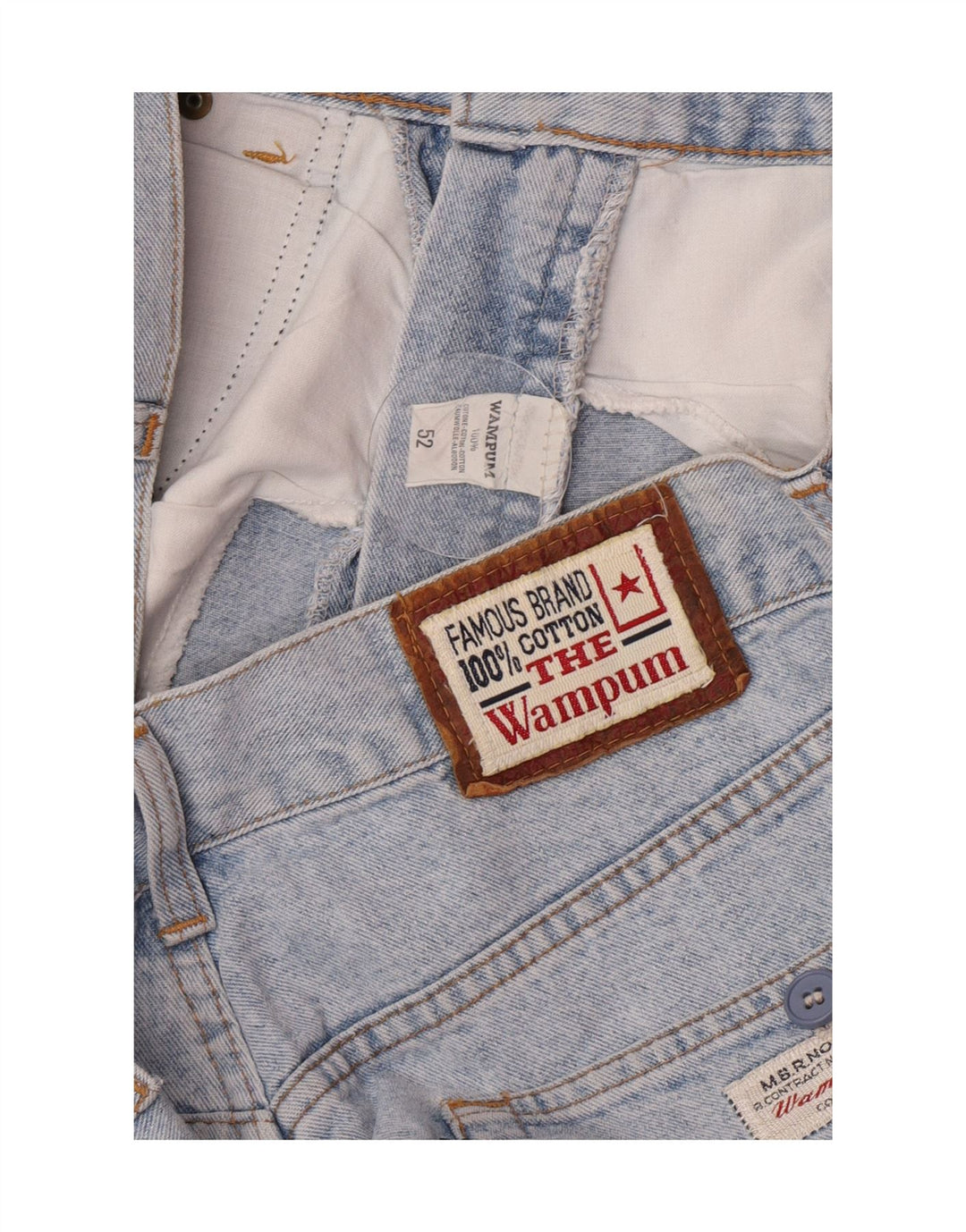 Wampum Mens Straight Jeans W34 L29 Blue Cotton