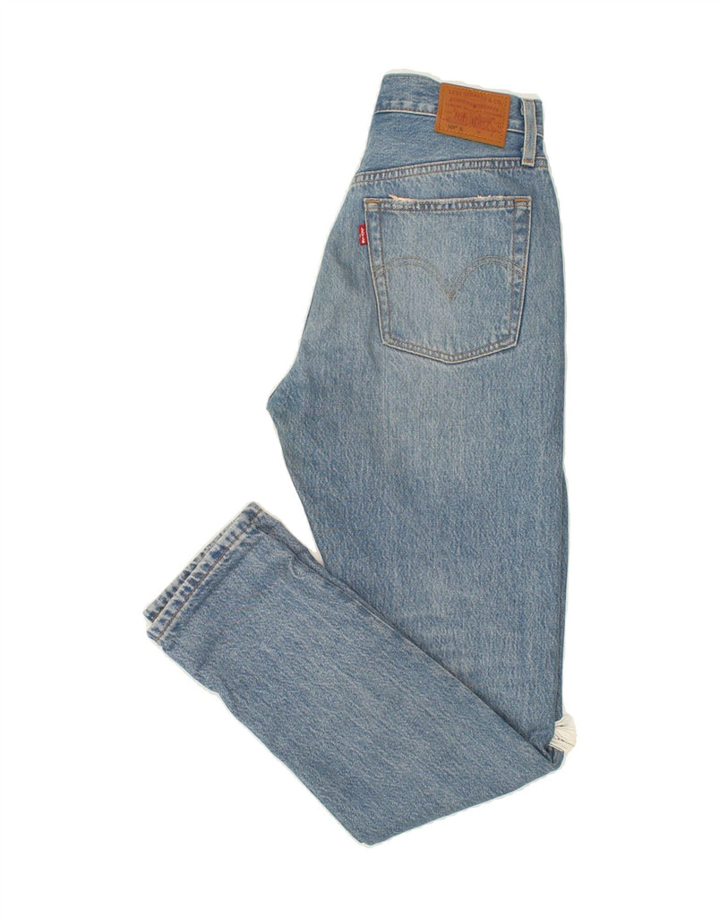 LEVI'S Womens 501 Distressed Tapered Jeans W26 L30 Blue Cotton Vintage Levi's and Second-Hand Levi's from Messina Hembry 