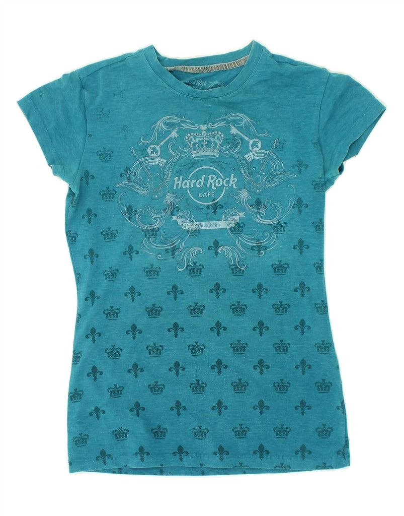 HARD ROCK CAFE Womens Hurghada Graphic T-Shirt Top UK 8 Small Blue Cotton Vintage Hard Rock Cafe and Second-Hand Hard Rock Cafe from Messina Hembry 