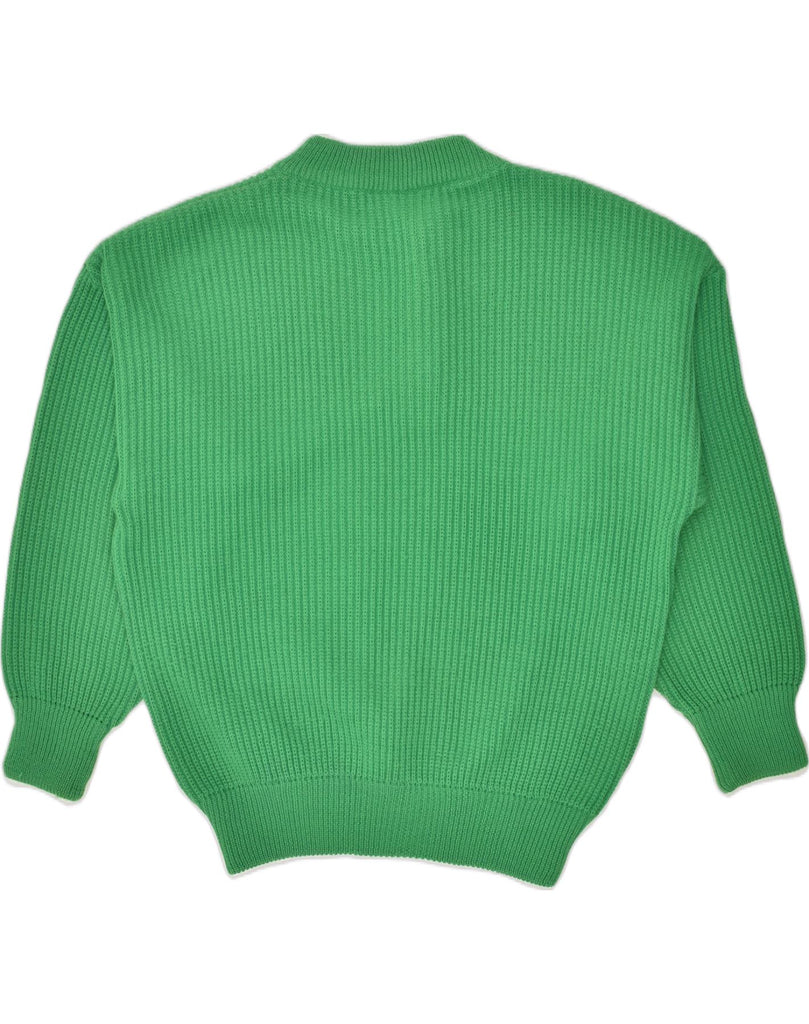 IMAPIER Mens Button Neck Jumper Sweater XL Green Geometric Wool | Vintage Imapier | Thrift | Second-Hand Imapier | Used Clothing | Messina Hembry 