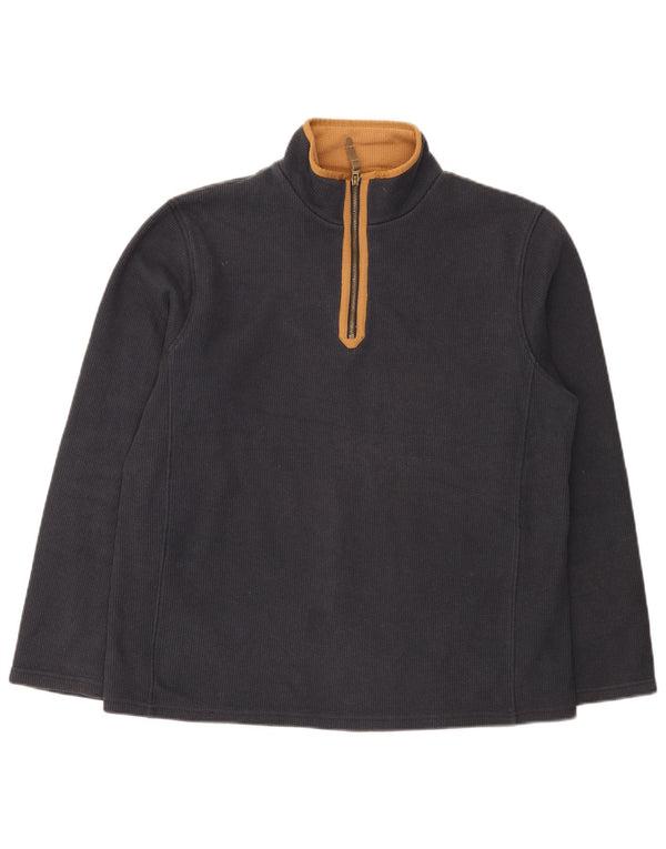 Mountain Warehouse Mens Zip Neck Sweatshirt Jumper Large Navy Blue Cotton