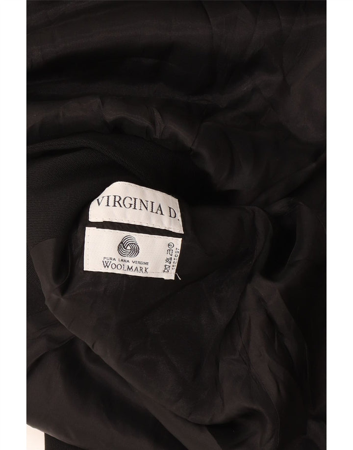 Vintage Womens Longline 4 Button Blazer Jacket UK 14 Medium Black