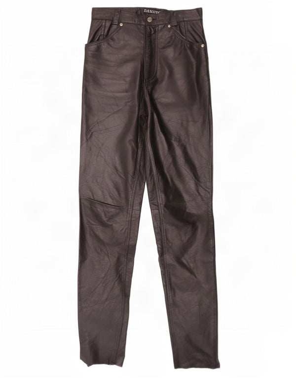 Dakota Womens High Waist Leather Trousers W30 L34 Black