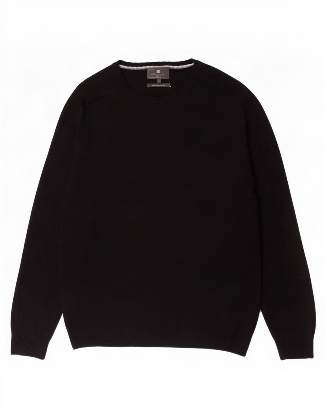 Marks & Spencer Mens Regular Fit Boat Neck Jumper Sweater Large Black Wool