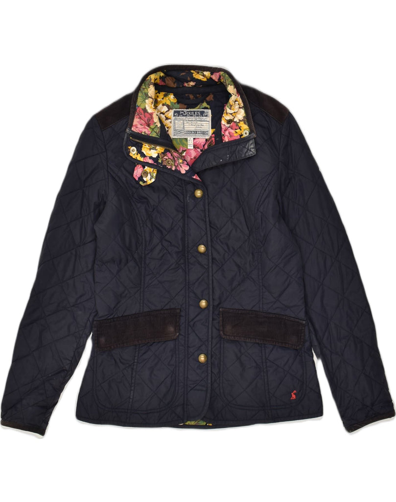 JOULES Womens Quilted Jacket UK 10 Small  Navy Blue Polyamide | Vintage Joules | Thrift | Second-Hand Joules | Used Clothing | Messina Hembry 