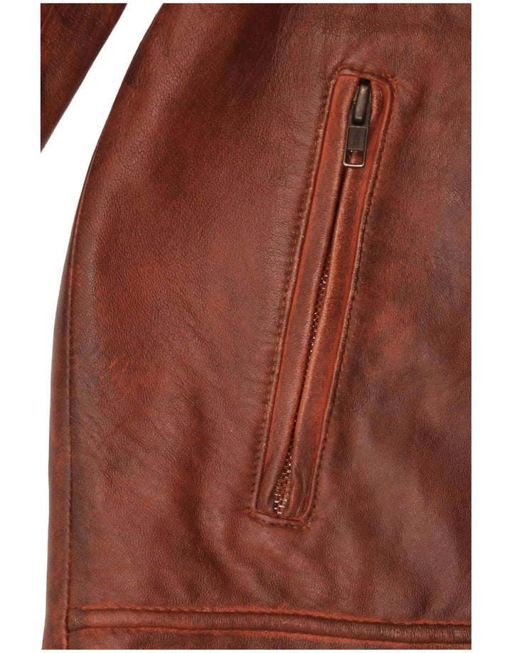 Vintage Womens UK 18 XL Brown Leather