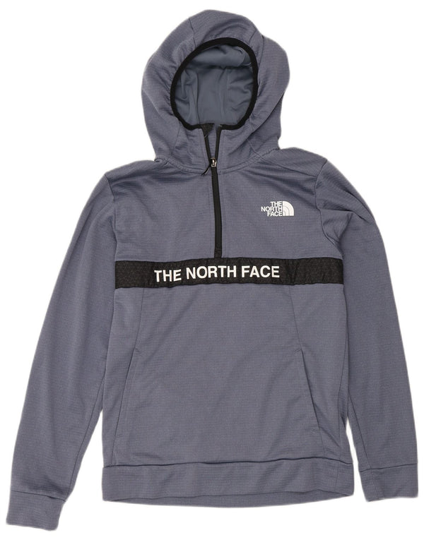 The North Face Boys Graphic Zip Neck Hoodie Jumper 14-15 Years XL Blue