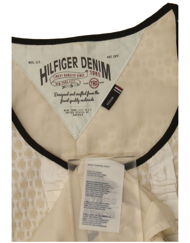 Tommy Hilfiger Womens A-Line Dress UK 12 Medium Off White Geometric
