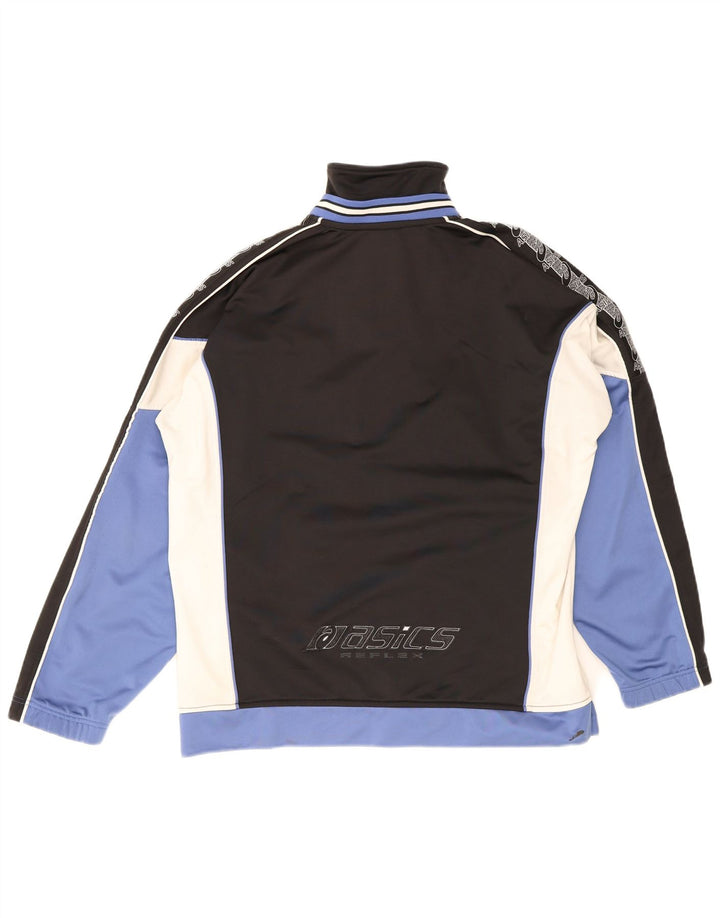 Asics Mens Graphic Tracksuit Top Jacket Medium Black Colourblock