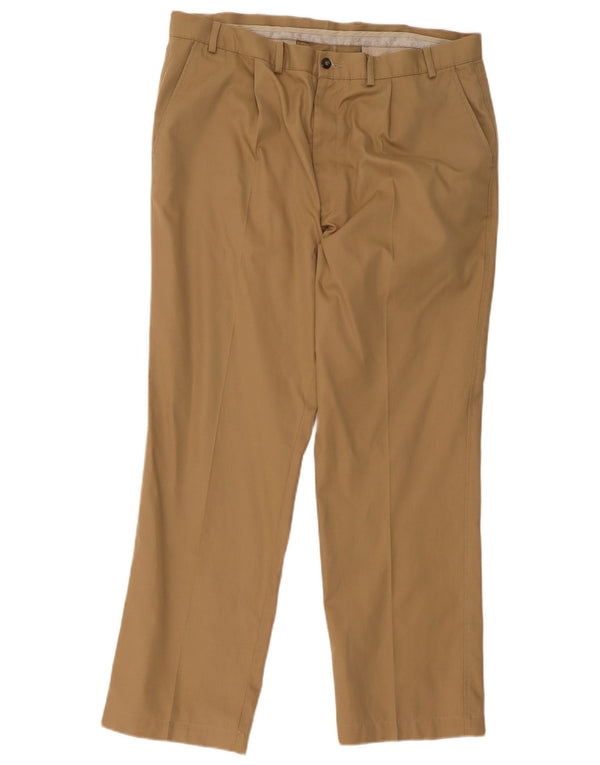 Marks & Spencer Mens Pegged Chino Trousers W38 L31 Beige Cotton