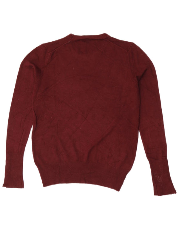 Zara Womens Crew Neck Jumper Sweater UK 12 Medium Burgundy