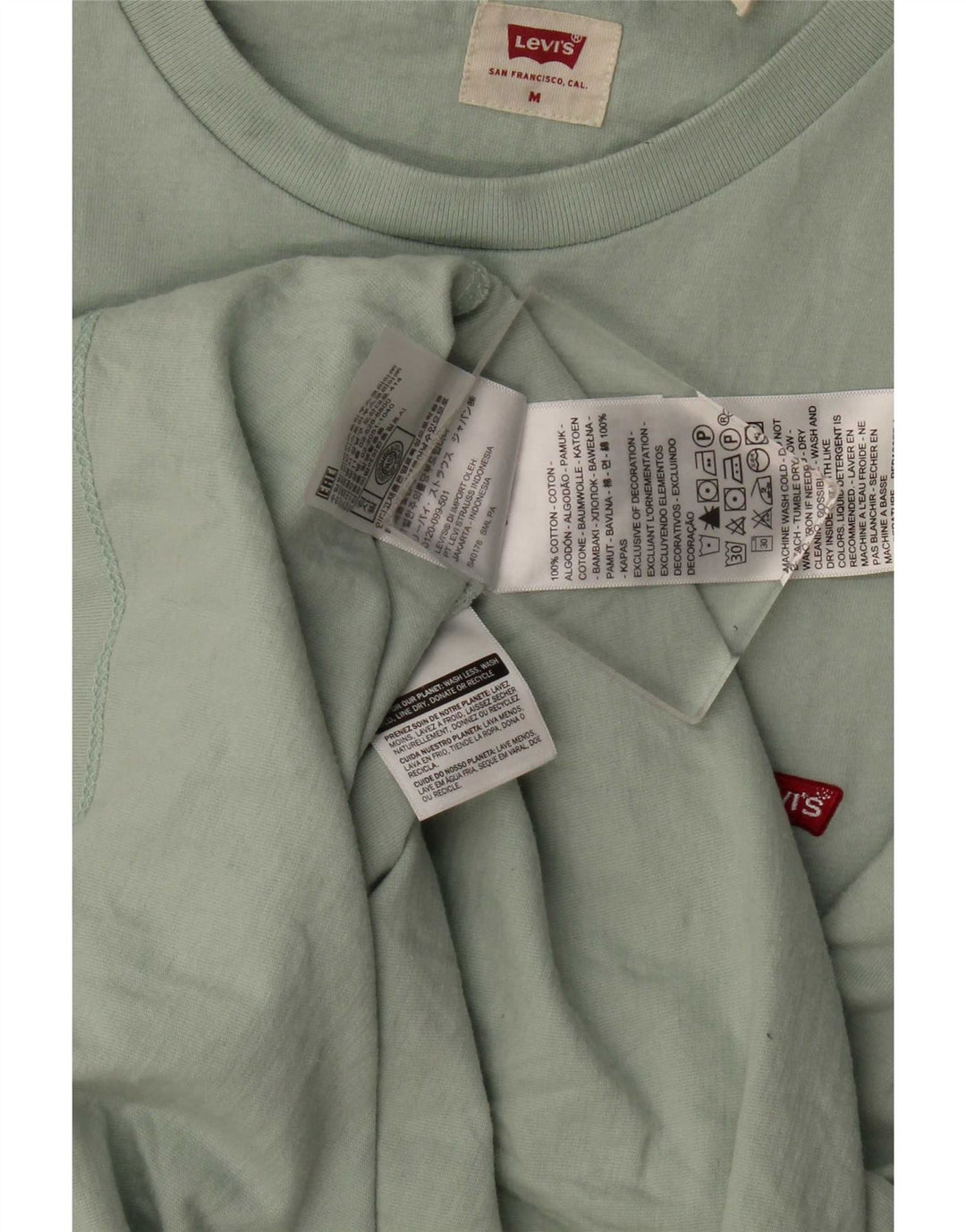 Levi's Mens T-Shirt Top Medium Green Cotton