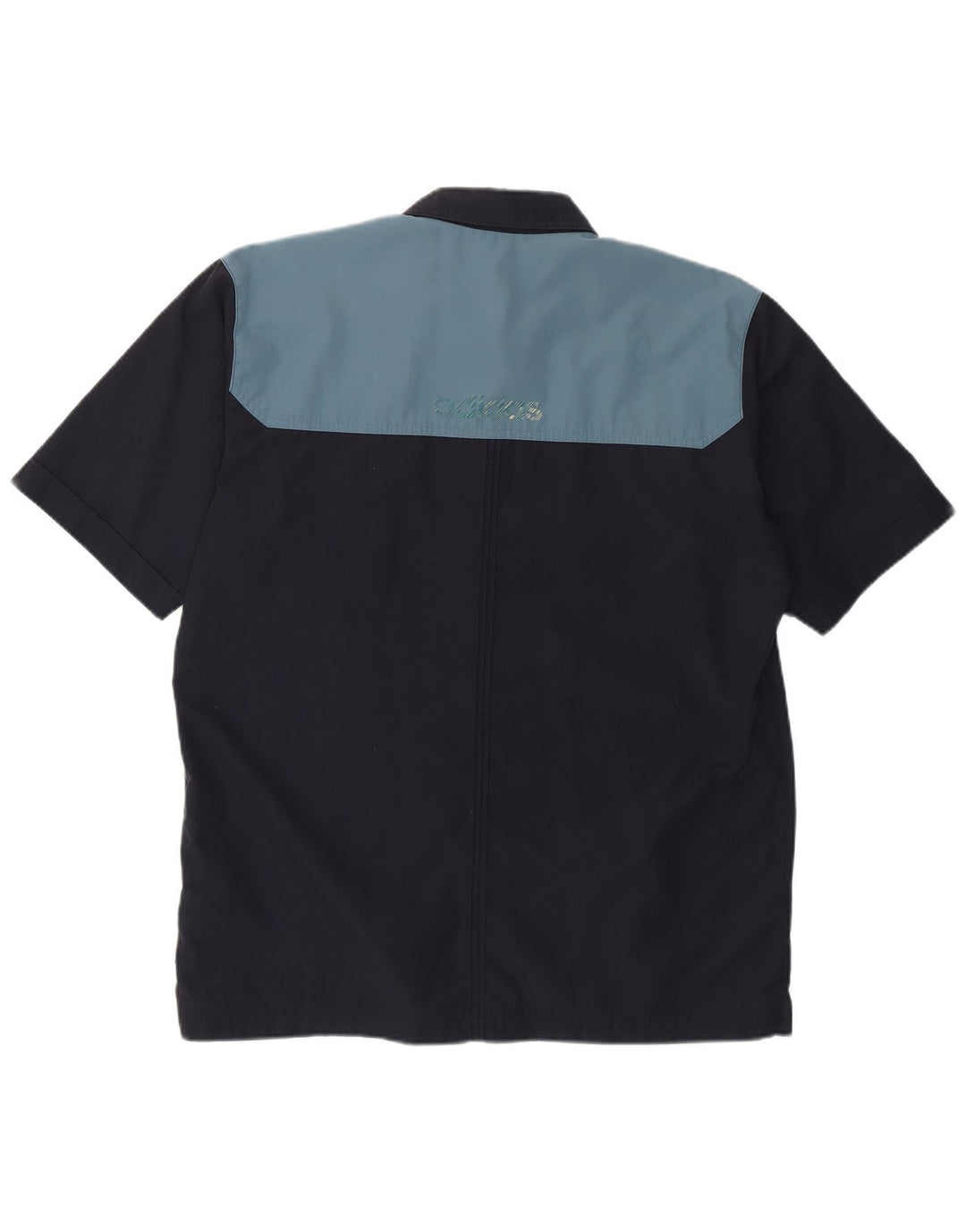 Adidas Mens Graphic Shirt UK 40/42 Medium Navy Blue Colourblock