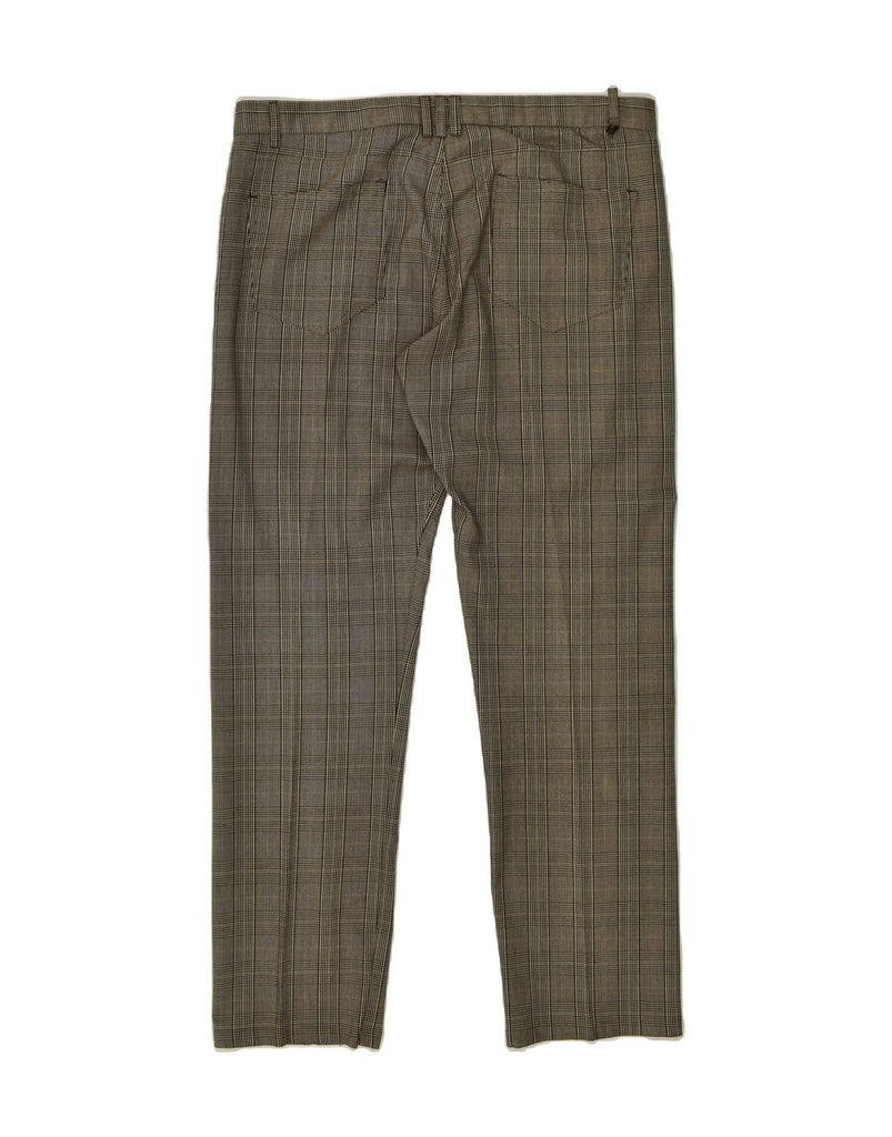 PEUTEREY Mens Slim Casual Trousers W36 L32 Grey Check Polyester | Vintage PEUTEREY | Thrift | Second-Hand PEUTEREY | Used Clothing | Messina Hembry 