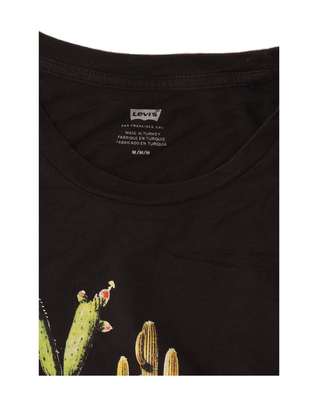 LEVI'S Womens Graphic T-Shirt Top UK 12 Medium Black Vintage Levi's and Second-Hand Levi's from Messina Hembry 