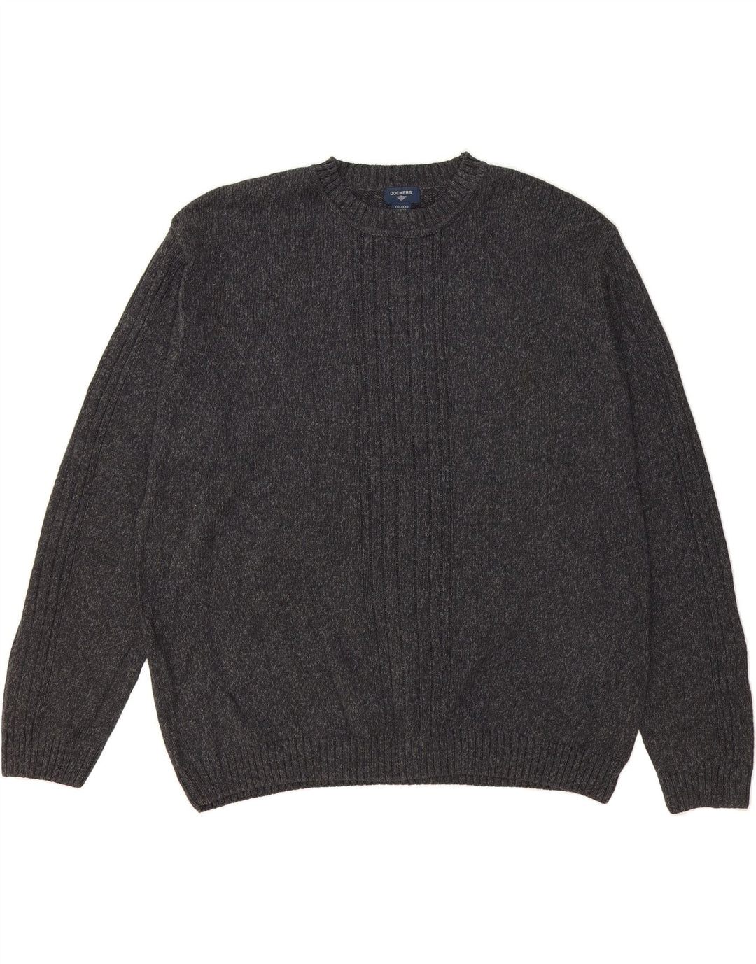 DOCKERS Mens Crew Neck Jumper Sweater 2XL Grey Cotton Vintage Dockers and Second-Hand Dockers from Messina Hembry 