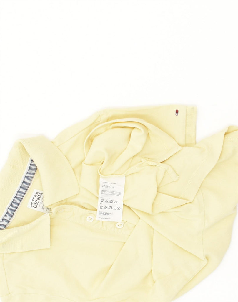 TOMMY HILFIGER Womens Polo Shirt UK 8 Small Yellow Cotton | Vintage Tommy Hilfiger | Thrift | Second-Hand Tommy Hilfiger | Used Clothing | Messina Hembry 