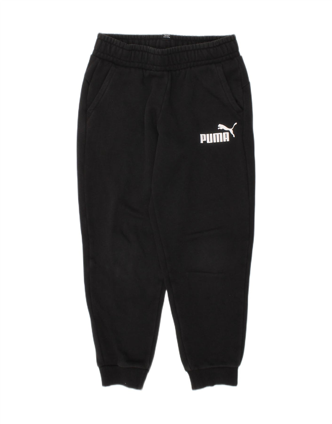 PUMA Boys Graphic Tracksuit Trousers Joggers 7-8 Years Black Vintage Puma and Second-Hand Puma from Messina Hembry 