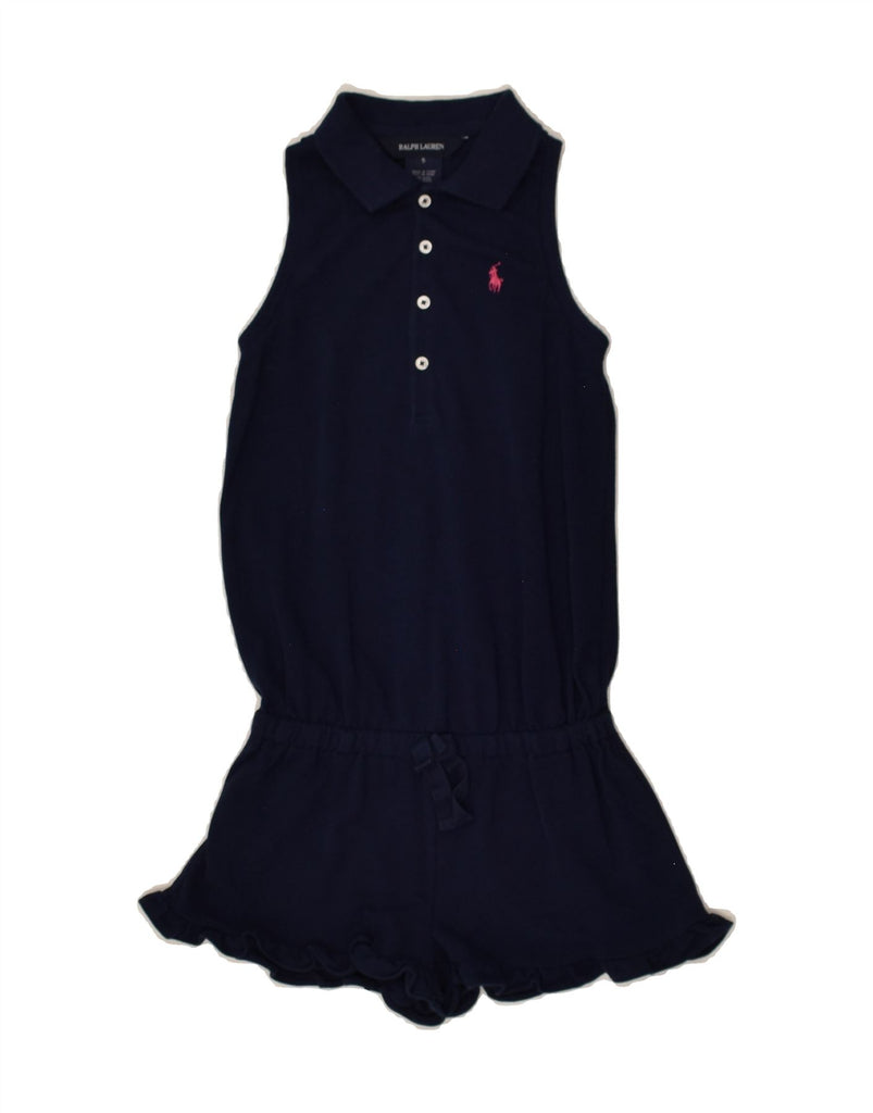 RALPH LAUREN Girls Drop Waist Sleeveless Polo Dress 4-5 Years Navy Blue | Vintage Ralph Lauren | Thrift | Second-Hand Ralph Lauren | Used Clothing | Messina Hembry 