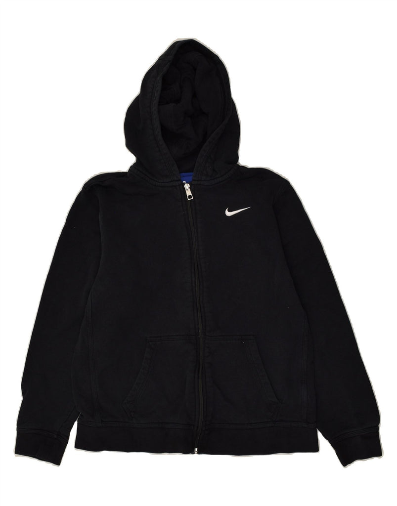 NIKE Boys Zip Hoodie Sweater 13-14 Years XL Black Cotton | Vintage Nike | Thrift | Second-Hand Nike | Used Clothing | Messina Hembry 