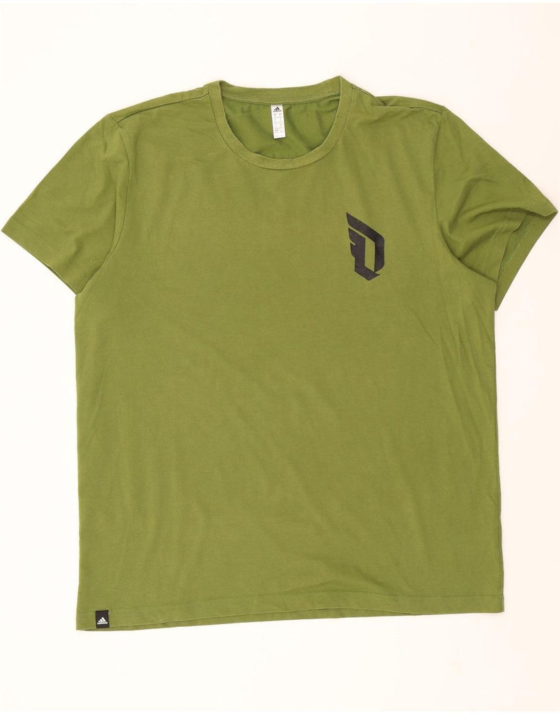 ADIDAS Mens Graphic T-Shirt Top XL Green Cotton Vintage Adidas and Second-Hand Adidas from Messina Hembry 