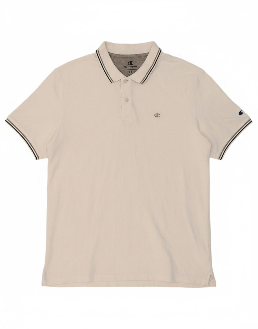 CHAMPION Mens Polo Shirt 2XL White Cotton Vintage Champion and Second-Hand Champion from Messina Hembry 
