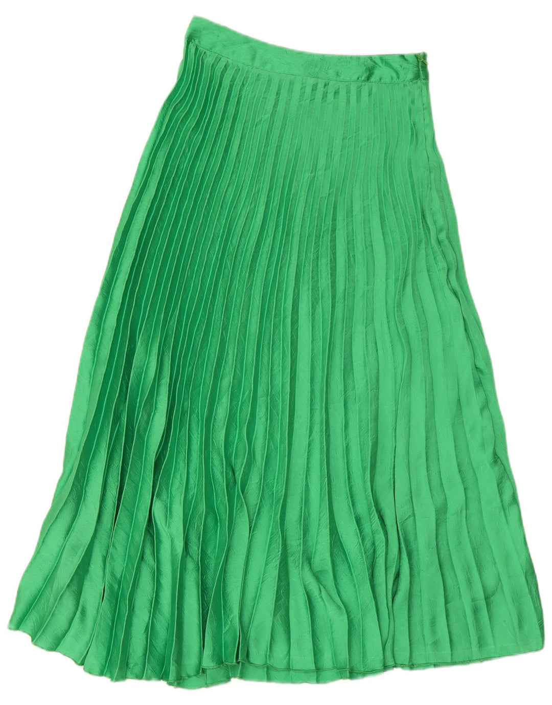 Zara Womens Pleated Maxi Skirt Small W26 Green