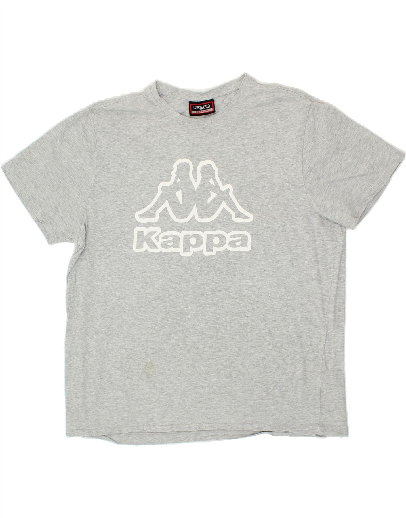 KAPPA Mens Graphic T Shirt Top 2XL Grey Cotton