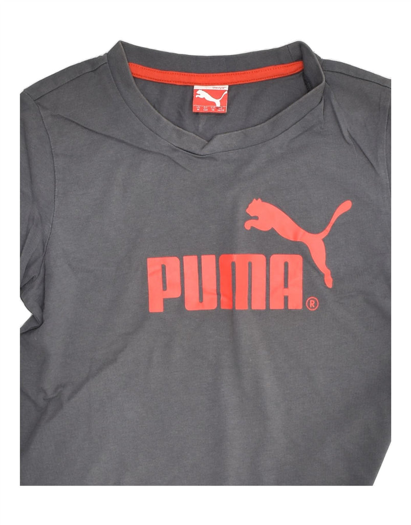 PUMA Boys Graphic T-Shirt Top 9-10 Years Grey | Vintage Puma | Thrift | Second-Hand Puma | Used Clothing | Messina Hembry 