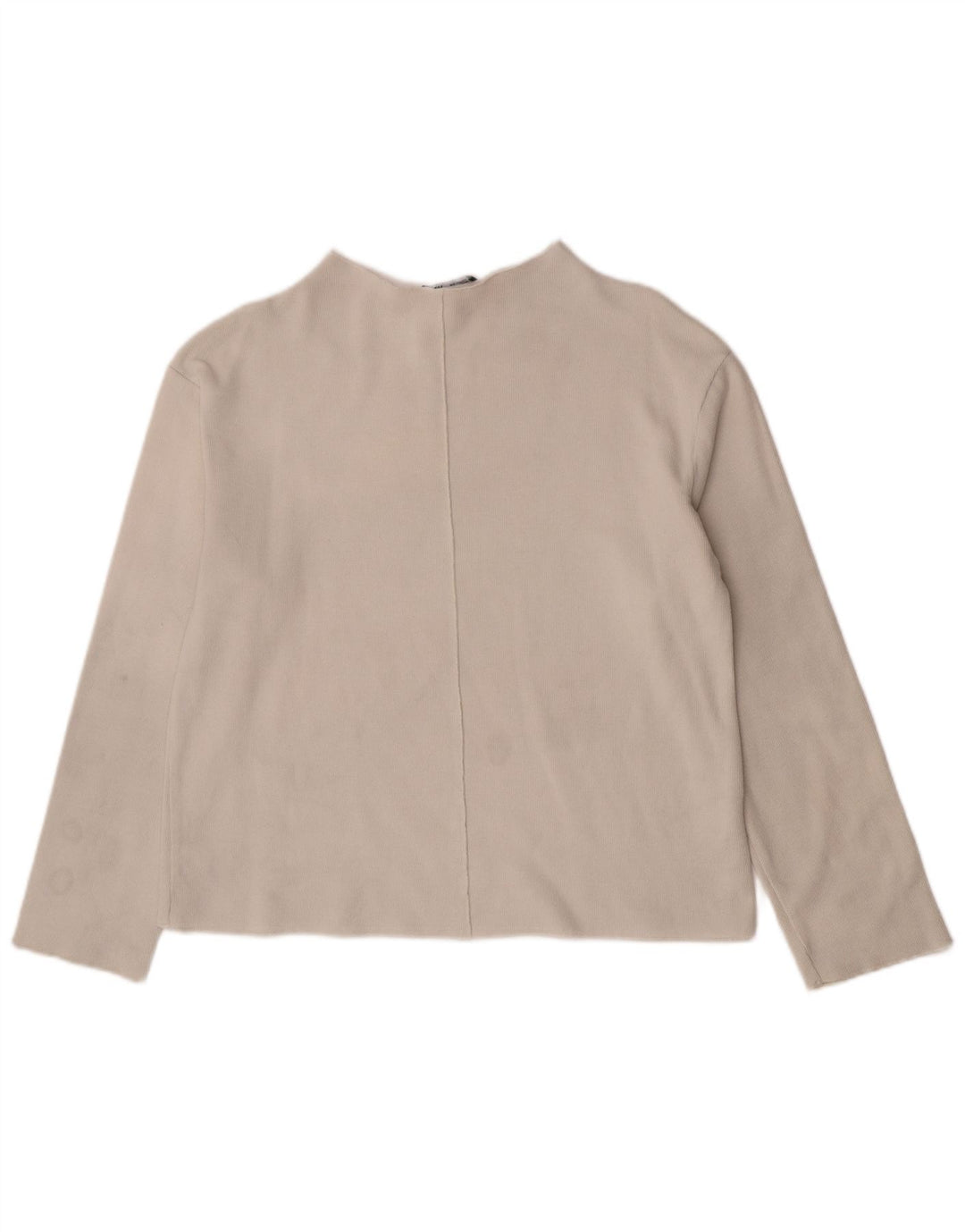 Zara Womens Top Long Sleeve UK 14 Medium White Cotton
