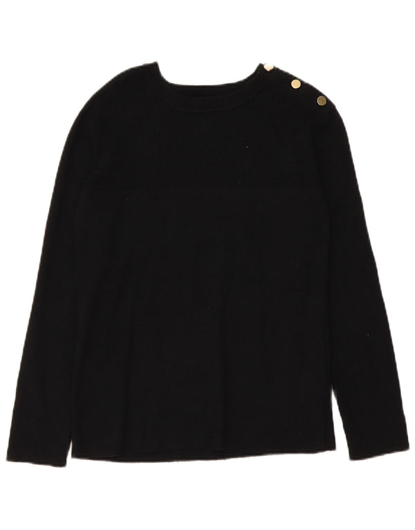 Marks & Spencer Womens Boat Neck Jumper Sweater UK 6 XS Black Viscose