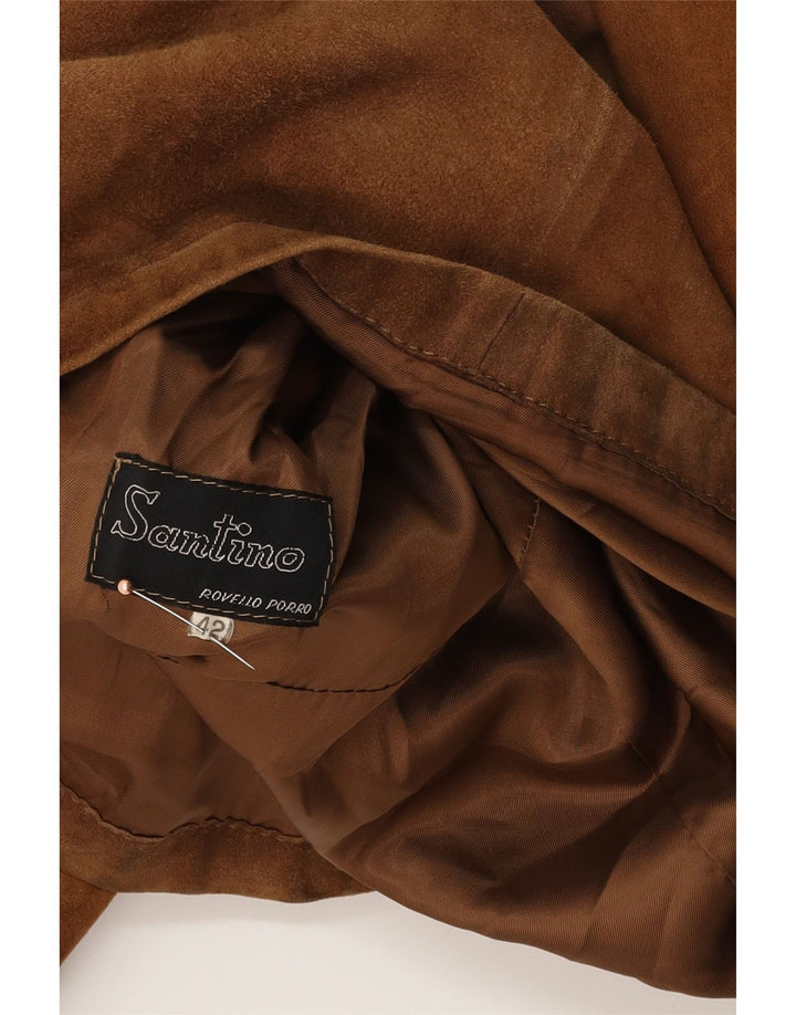 Vintage Womens Suede Jacket IT 42 Medium Brown