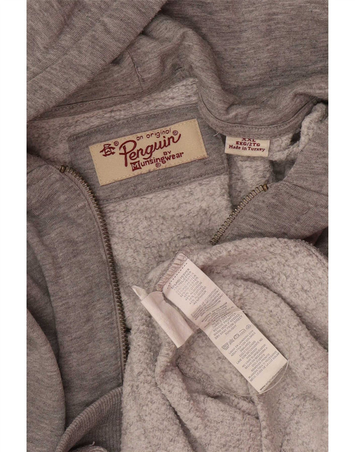 Penguin Mens Zip Hoodie Sweater 2XL Grey Polyester