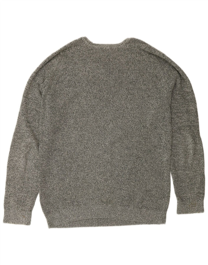 Zara Mens Crew Neck Jumper Sweater Medium Grey Flecked Cotton