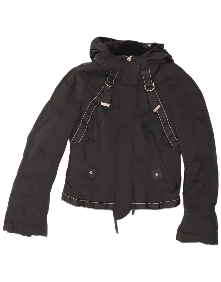 Marithe Francois Girbaud Womens Hooded Padded Jacket IT 42 Medium Black