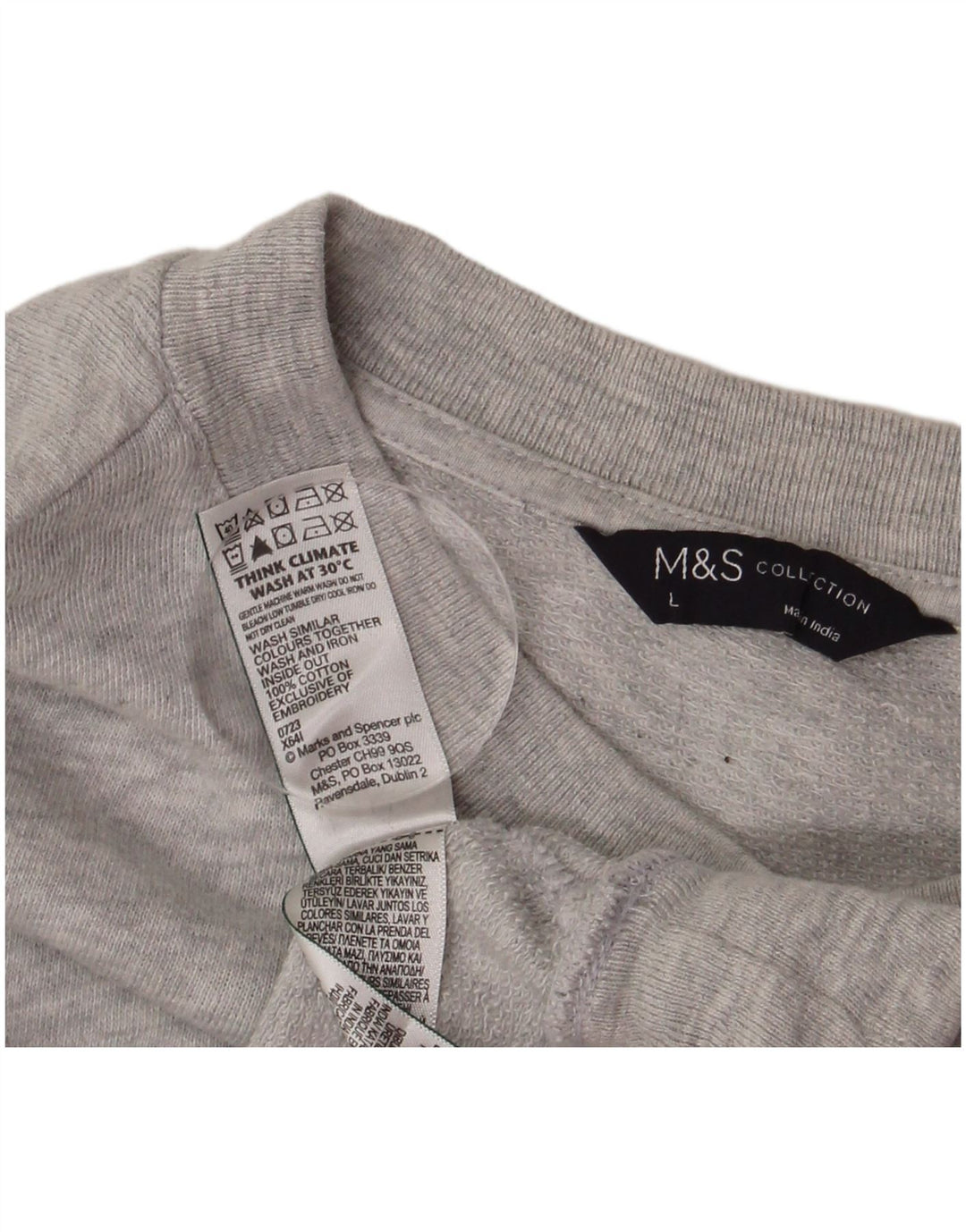 Marks & Spencer Womens Graphic Oversized Sweatshirt Jumper UK 16 Large Grey