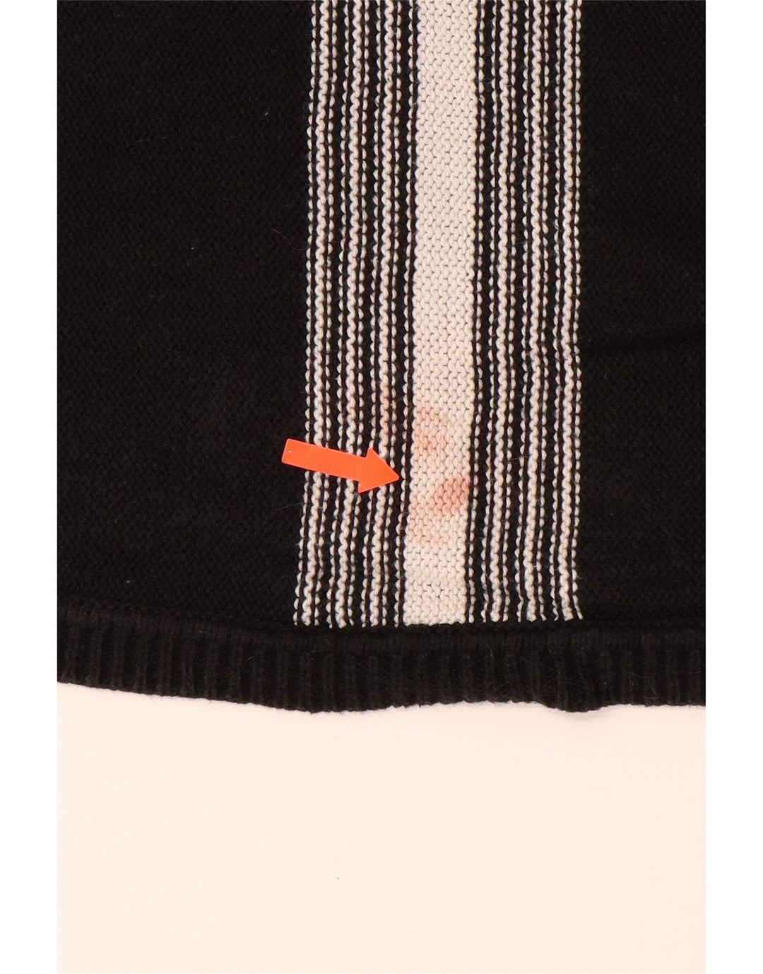 CALVIN KLEIN Mens Boat Neck Jumper Sweater Medium Black Striped Cotton