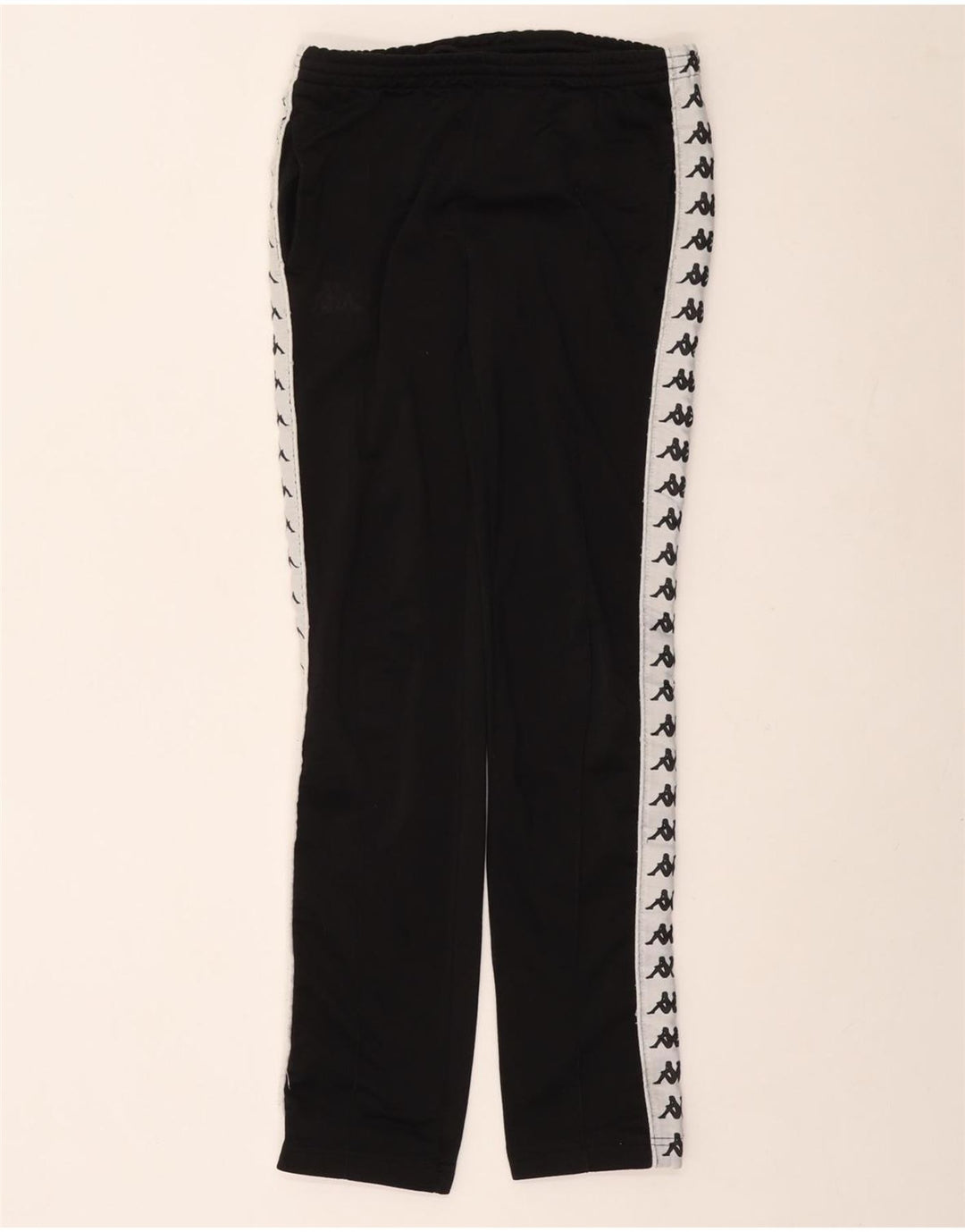 KAPPA Womens Graphic Tracksuit Trousers UK 8 Small Black Colourblock