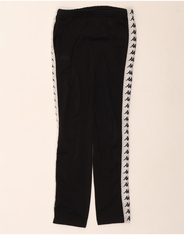 KAPPA Womens Graphic Tracksuit Trousers UK 8 Small Black Colourblock
