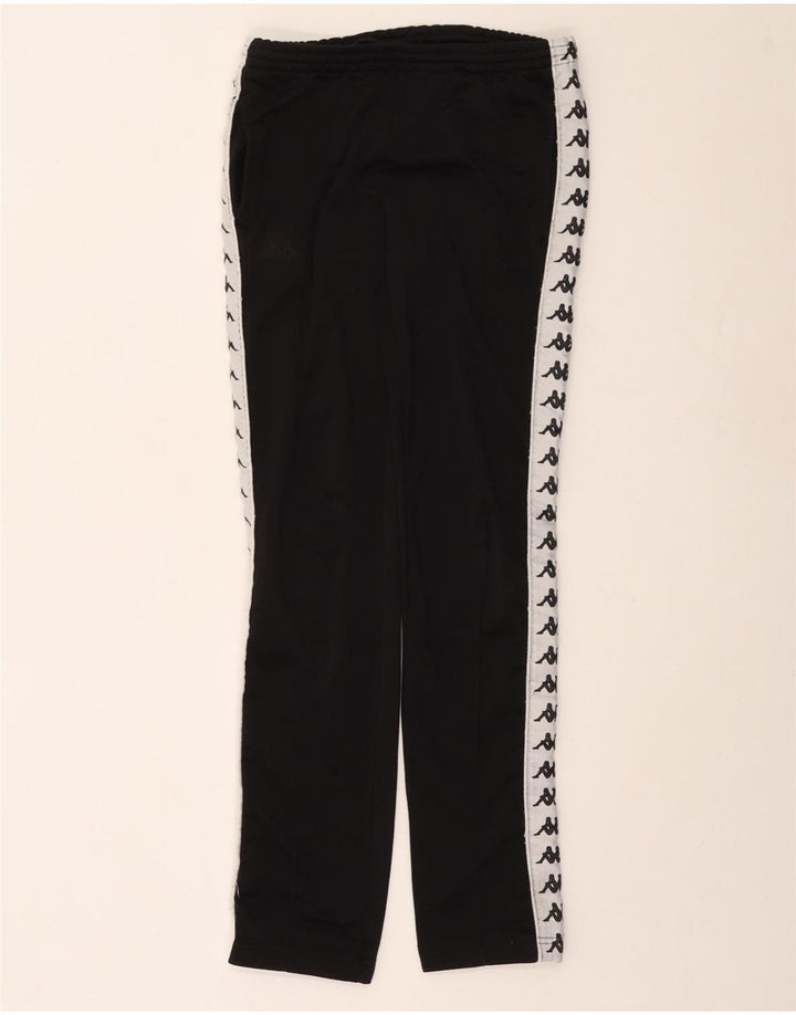 KAPPA Womens Graphic Tracksuit Trousers UK 8 Small Black Colourblock