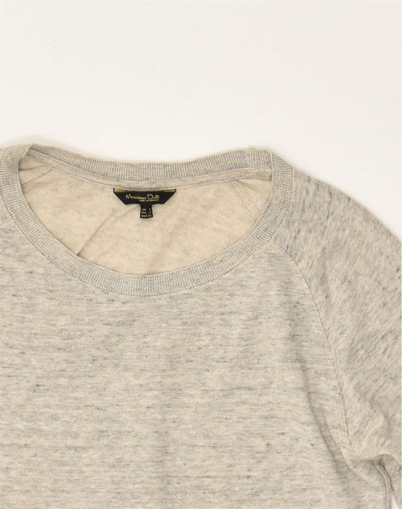 MASSIMO DUTTI Womens Sweatshirt Jumper UK 10 Small Grey Cotton | Vintage Massimo Dutti | Thrift | Second-Hand Massimo Dutti | Used Clothing | Messina Hembry 