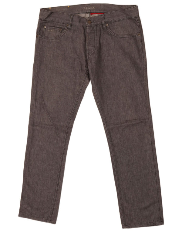 Prada Womens Slim Jeans W32 L29 Grey Cotton