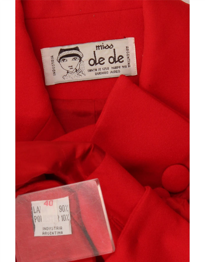 Vintage Womens 4 Button Blazer Jacket IT 40 Small Red Wool